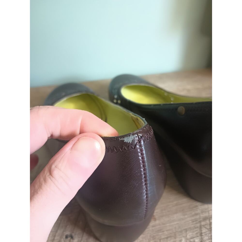 Madden Girl Y2K Ballet Wedge Shoes 7 Brown Cut Out Twee Cottage Coquette Fairy - Picture 6 of 16